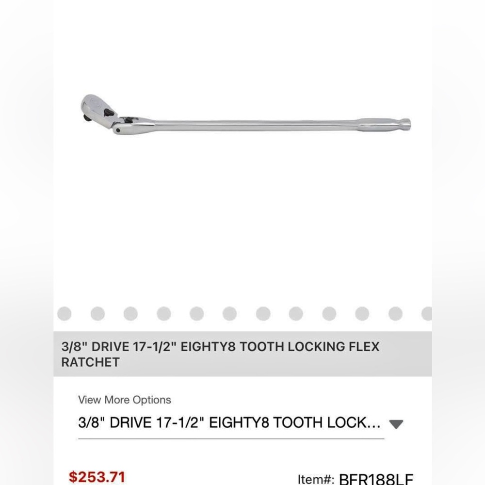 MATCO TOOLS 3/8" DRIVE TOOTH LOCKING FLEX RATCHET